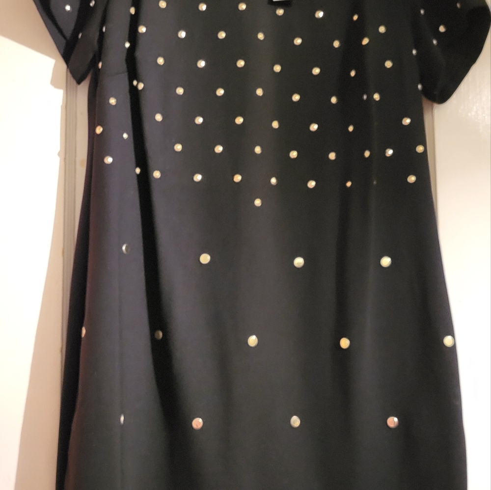 Elegant Black Dress With Gold Appliques